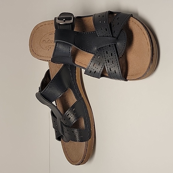 Spring Step Flexus Denia Sandal Slide-On Slip-On Slide Shoes Adjustable Black 8 - Picture 8 of 12